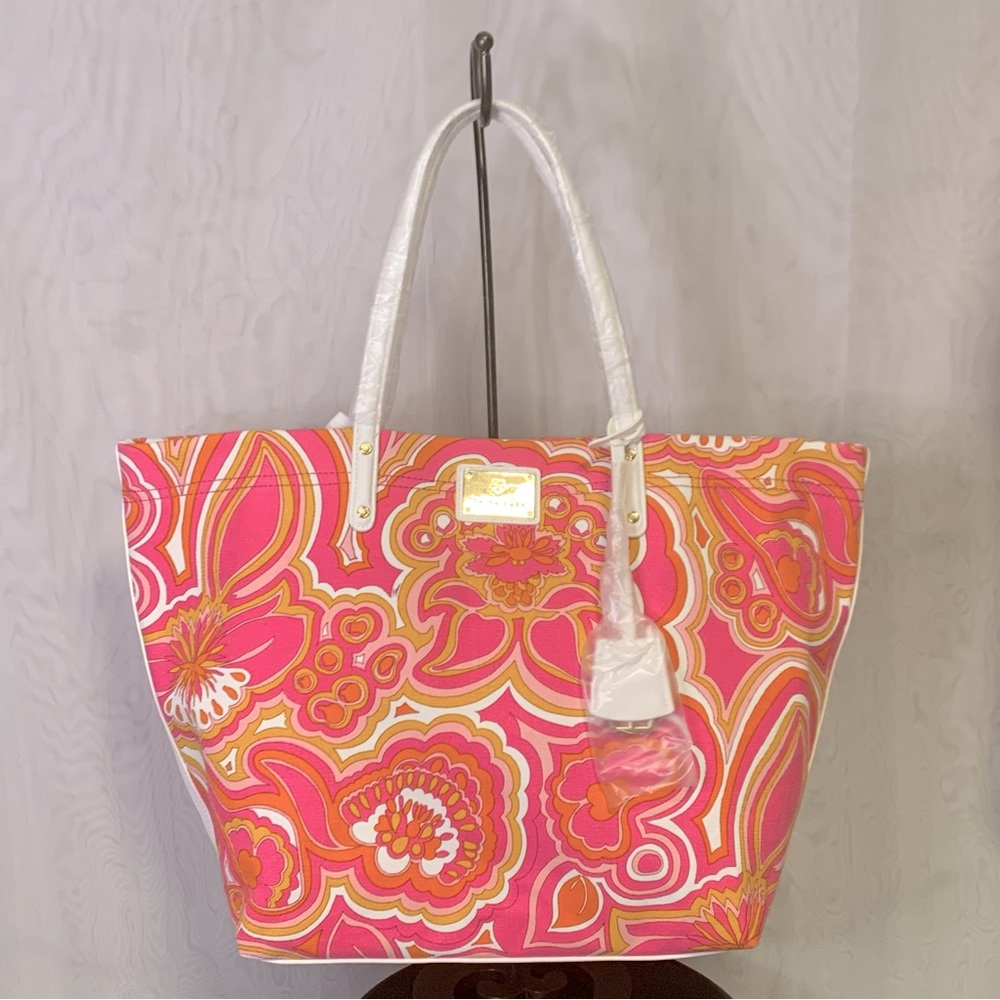 Trina Turk - Canvas Tote Bag - bright colors - NWT